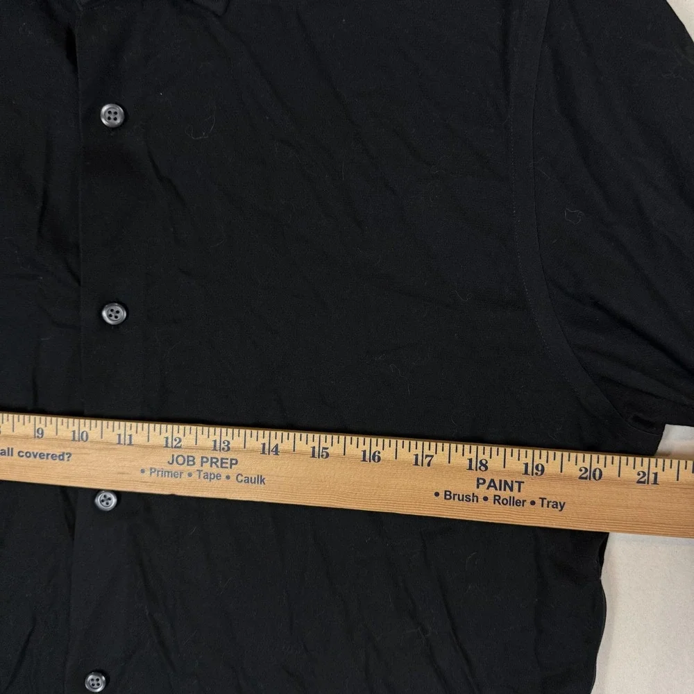 Banana Republic Dress Shirt Mens Medium 15.5 32/33 Black Solid Slim Fit Non Iron